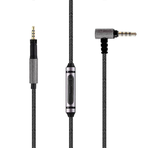 Erstatningslydkabel til Sennheiser Momentum On Ear Weave-headsetkabel med mikrofon 3,5 mm til 2,5 mm