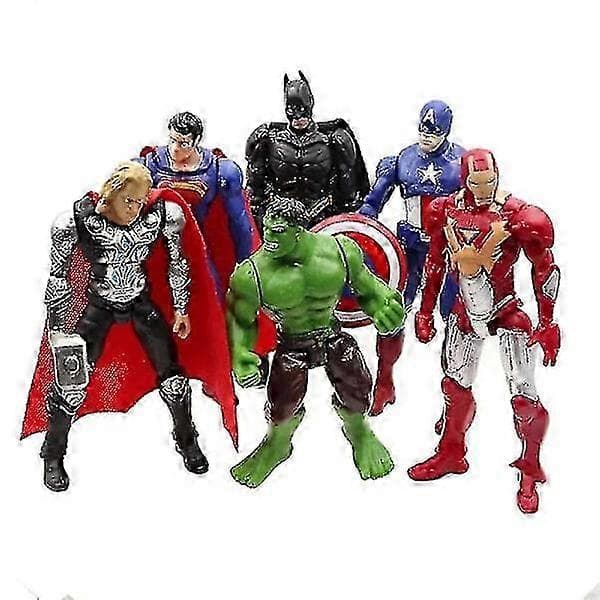 6 stk Marvel DC superhelte PVC actionfigurer, legetøjssæt, børnegave [HK]