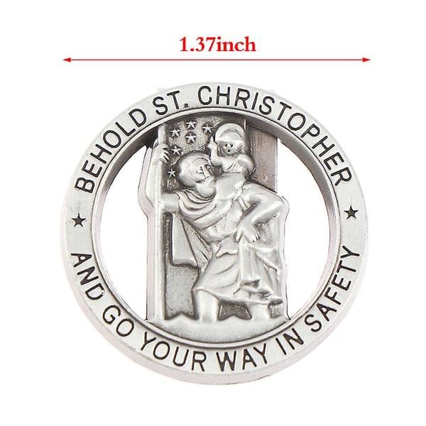 St Christopher-medalje for bil, Saint Christopher-solskjermklips, automatiske solskjermtilbehør Shytmv