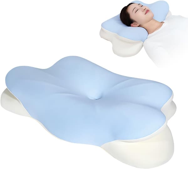 Memory Foam Kudde, Ergonomisk Ortopedisk Kudde med Avtagbart Kuddfodral, Bekväm Återhämtning