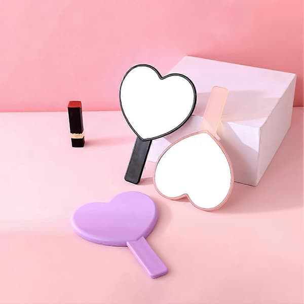 Hjerteformede Spejle Hånd Kosmetiske Spejle Håndholdte Makeupspejle Søde Rejsespejle Lette Bærbare Spejle