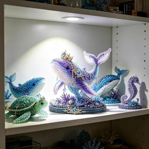 Mythical Ocean DIY Bead Kit for Beginners – 3D Beaded Animal Making Kit, 8 Unique Sea Creature Designs with Glass Beads and Pattern Guide Phoenix Phoenix