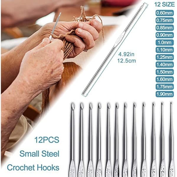 58-piece crochet hook set for beginners - Complete crochet kit with yarn and knitting accessories in bag E E E