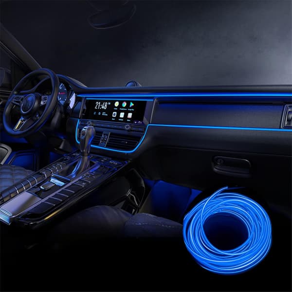 Billamper for interiør, 5m LED-lysstripe for bil, 5v Auto LED-stripe for interiør, Passer alle bilmodeller Stemningsbelysning (Blå)