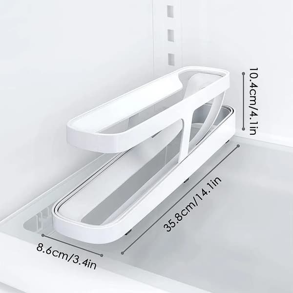 Eggrull, Eggstativ, Kjøleskap Eggdispenser, Kjøleskap Eggstativ, 2-lags Eggbrett, Eggdispenser Organizer, Eggbrett-FX-