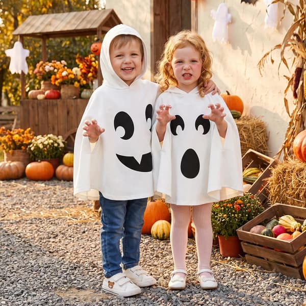 Spøgelseskostume til spædbørn og babyer Sød hættekappe Halloween-kostumer A-hvid 2-3 år A-white 2-3T
