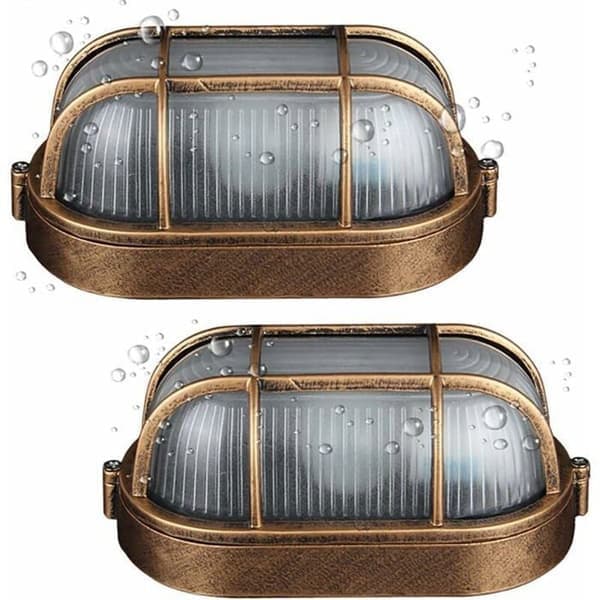 (2 kpl) Ulkoseinävalaisin, soikea painevalettu alumiiniseinävalaisin, merellinen seinävalaisin