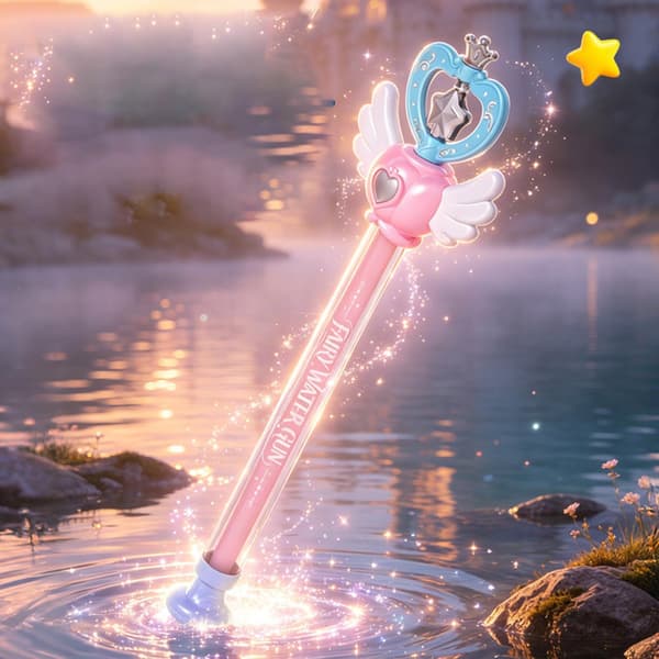 Fairy Wand Water Gun, Pull-out Spray Toy Summer Activity Pink Pink