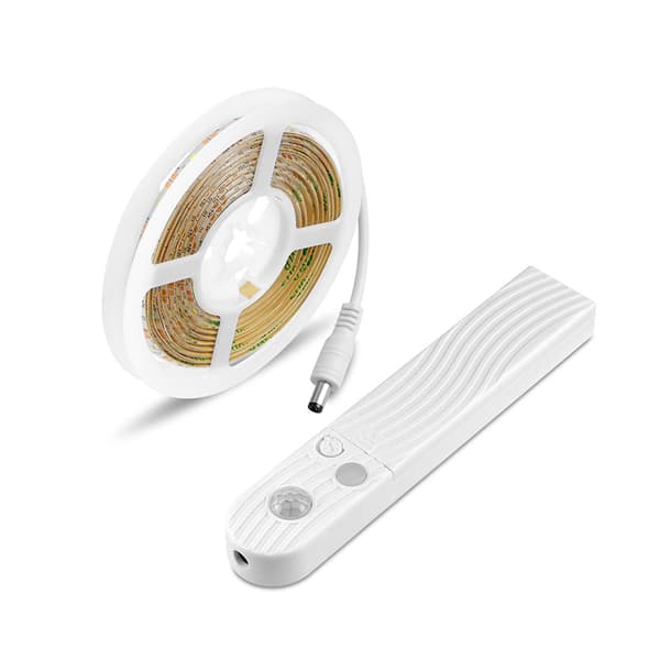 (3m) Varmhvit LED-stripe med bevegelsessensor USB oppladbar LED-lysstripe selvklebende