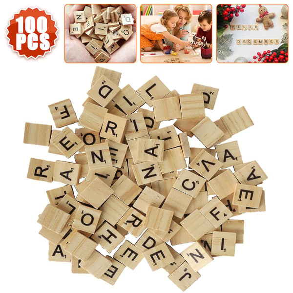 300 stk. Trebokstaver for Scrabble - Erstatningsbrikker for Spill og Håndverk