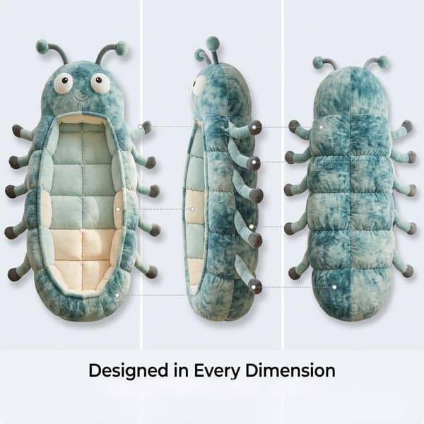 Caterpillar Sleeping Bag for Adults, Plush Cocoon Chair with Adjustable Drawstring, Portable Sleeping Bag for Indoor Napping, Reading, Dorms, Bedrooms Blue blue