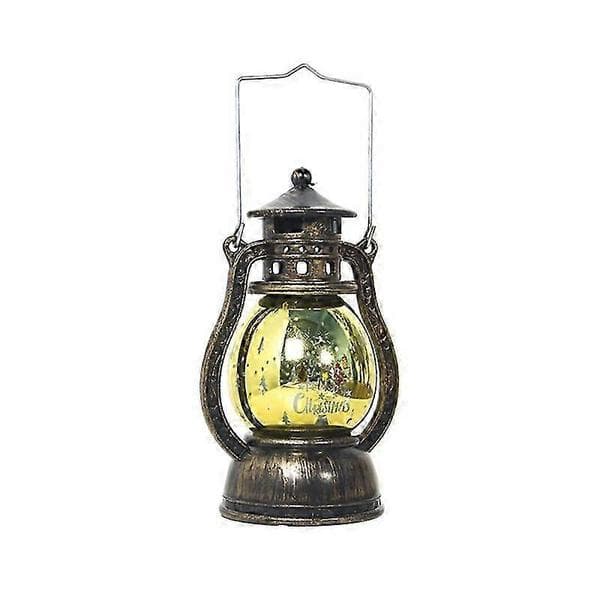 Varmt lys stormlykt julemønster liten LED-lampe dekorasjon juleanheng