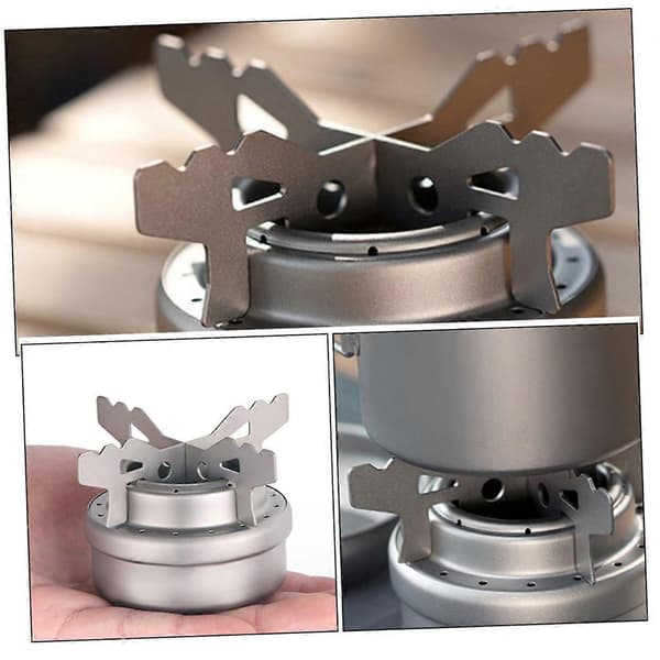 Titanium Camping Stand with Hollow Design for Visible Flame Control, Lightweight Outdoor Wok Stand