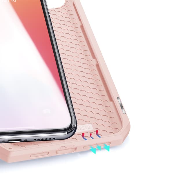 Dux Ducis Skin X-deksel i skinn til iPhone 12 Pro Max, rosa