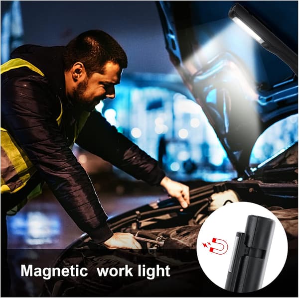Genopladelig LED-arbejdslampe, 2 stk. 350 lumen COB-mekanikerlampe