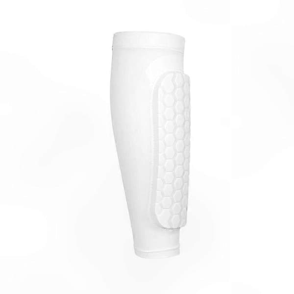 Kids Protective Gear - Durable Shin Guards with Compression Sleeve Technology White L L White