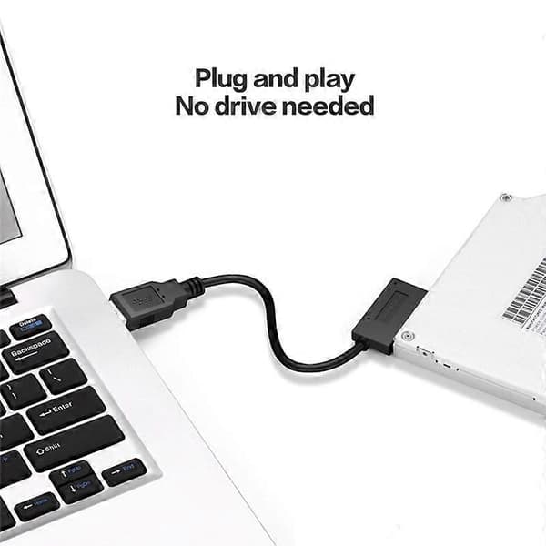 35CM USB-adapter PC 6P+7P CD DVD Rom SATA til USB 2.0-konverter Slimline Sata 13-pinners drivkabel for
