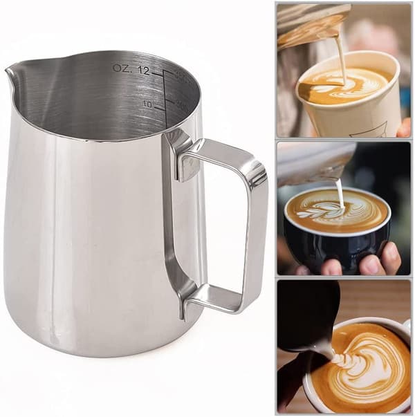 Mælkekande i rustfrit stål til mælkeskumning til espressomaskiner