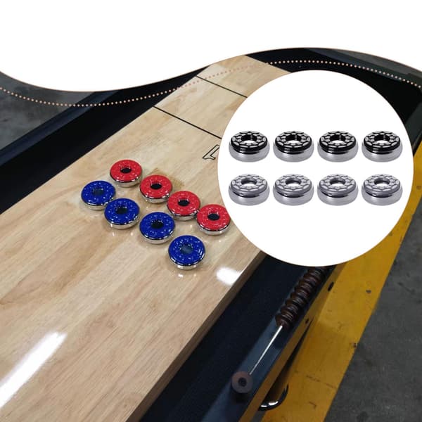 Shuffleboard-pucke 58 mm (2-5/16\"), sæt med 8, professionelt glatglidende rustfrit stål til hjemmeunderholdning og konkurrence