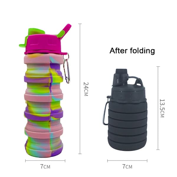 Foldable water bottle, travel water bottle, portable hiking style 8