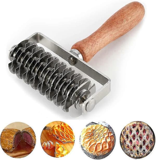 Ampseven Deigkutter for Paigitter - Deigkutter i Rustfritt Stål for Pai Pizza Brød Beef Wellington Deigkutter [DB]