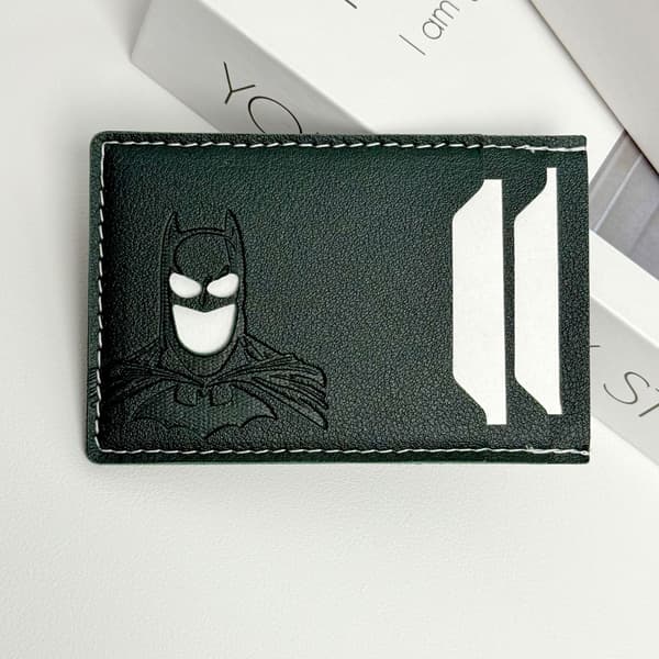 Personalized Batman Logo Leather Wallet and Card Holder green Batman green Batman