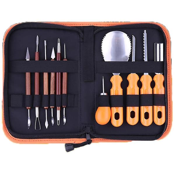 11-delars set Pumpa Snideri Kit Verktyg Halloween, professionell Kraftig Snideri Set