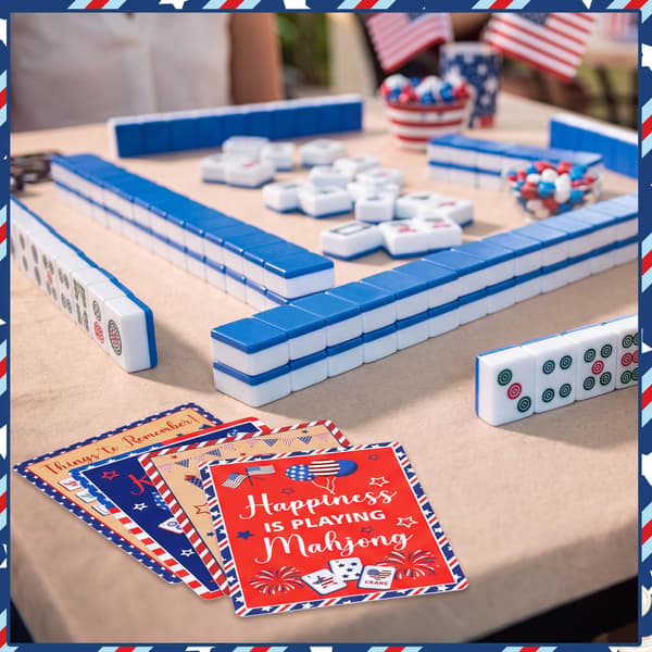 4 stk. Mahjong-blandekort, Klassisk, Lineær, Amerikansk Classic / Linear / American
