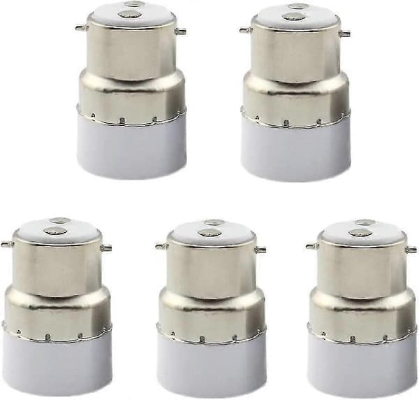 5-pak B22 til E14 Pæresokkel Konverter B22 Sokkel Omformer til Standard E14 Adapter Lampeholder