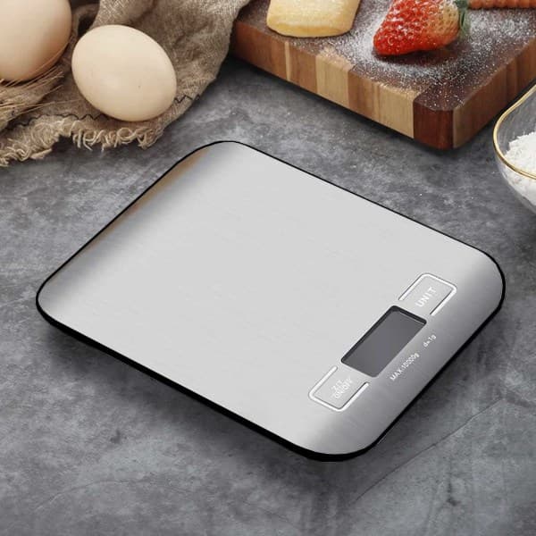 Kitchen scale, pocket scale, letter scale in stainless steel 1g-5kg - silver