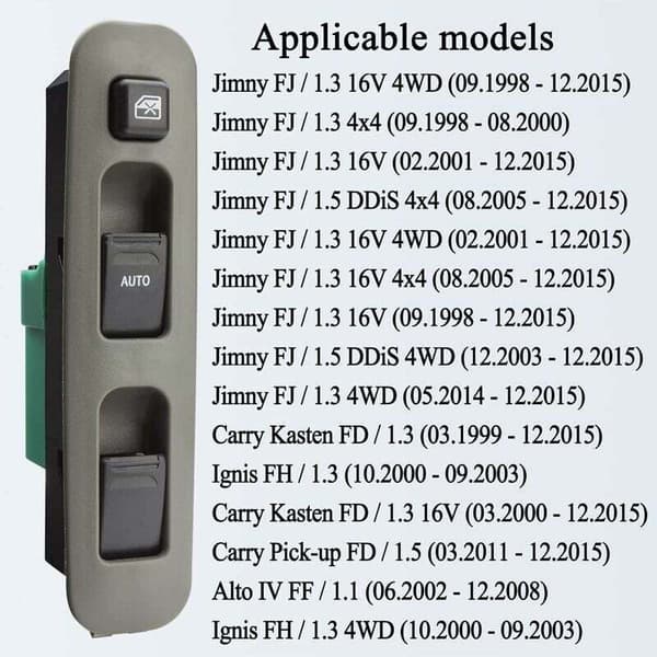 Suzuki Jimny Power Window Switch, Window Switch for Ignis Carry Alto 3799081A20