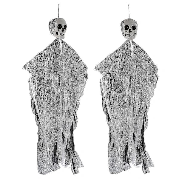 Halloween Spøgelsesformet Hængende Dekoration 2-pak til Begivenhedsindretning i Grå Kvalitet Polyester
