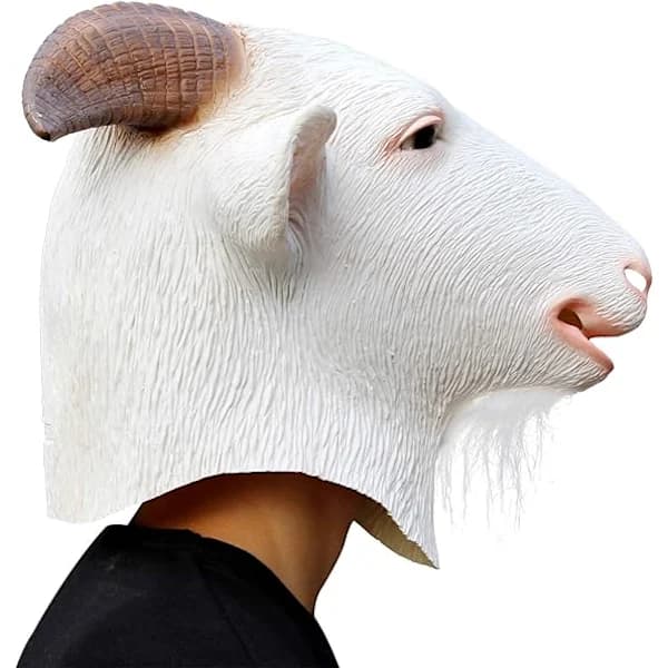Deluxe Halloween-kostyme Latex Dyrehode Maske Geit[pl]