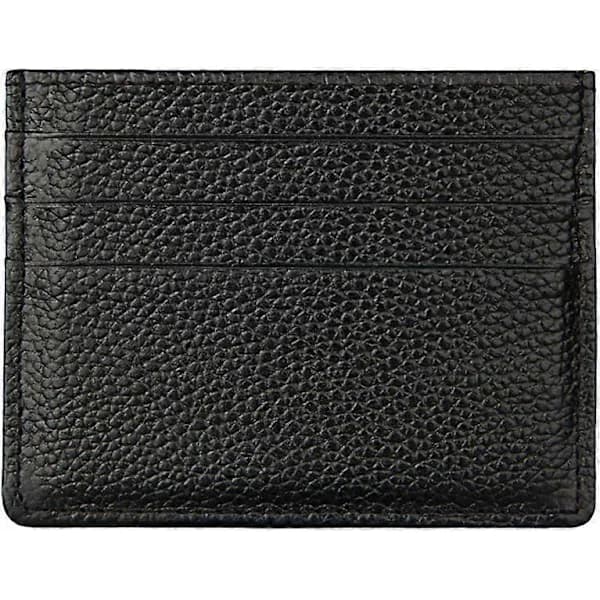 RFID Blocking Genuine Leather Unisex Slim Credit Card Holder Debit Wallet Case Black