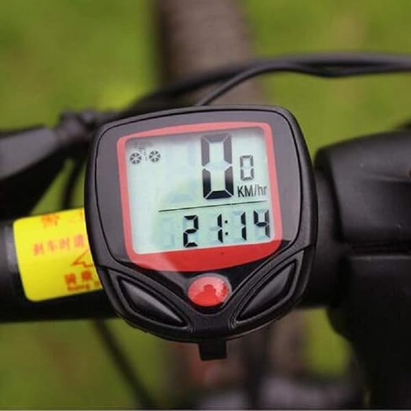 Wireless Bicycle Computer Speedometer 2-pack, Easy Installation LCD Bike Meter for Road Bikes, MTB, City Bikes, Black Red