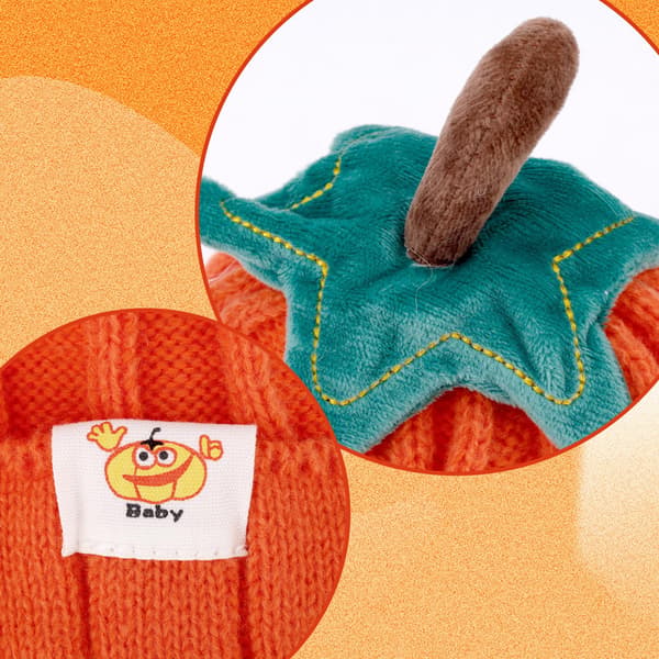 Mikovivi Baby Pumpamössa, Stickad Halloween Pumpamössa (Orange)