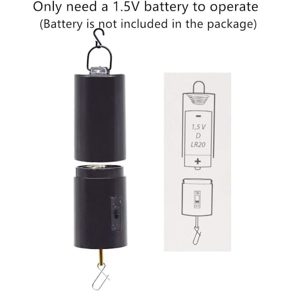 Vindspilsmotor til diskokugle, roterende mobil vindspil kinetisk udendørs med batteri, spejlloftophæng til havevindspil sort-2 Black-2