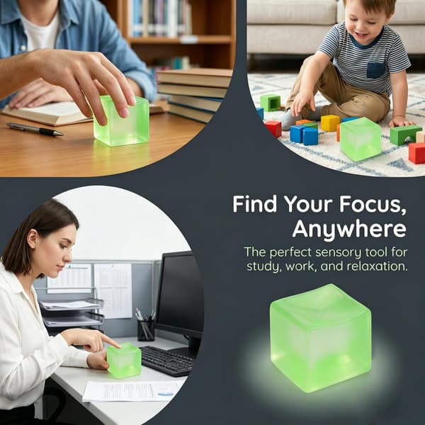 Stress-terning Sensorisk Fidget-legetøj til voksne til angstlindring, langsomt stigende squishy | Isterning-klem-stressbolde til børnefødselsdagsgaver (Grøn) Green