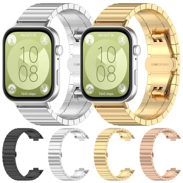 Urrem til Huawei Watch Fit 4/Fit 4 Pro/Fit 3 Metalrem i rustfrit stål (Guld)