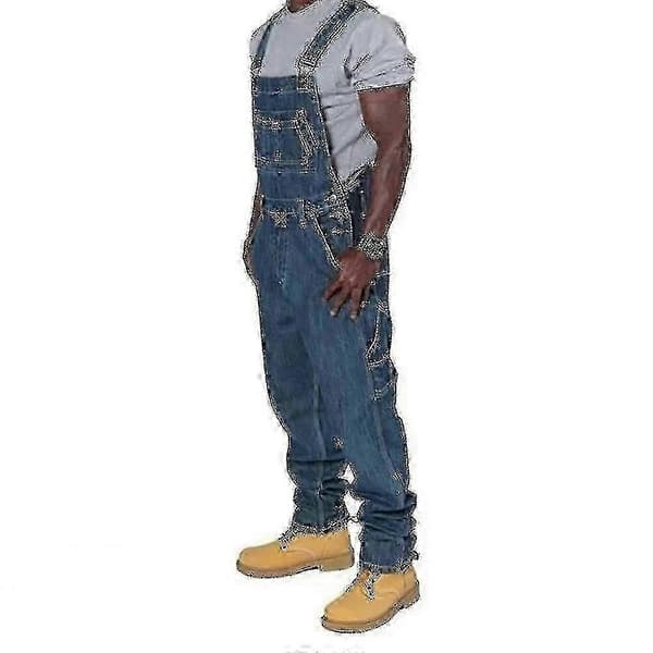 Plus size jeans-overall til mænd med flere lommer - Justerbare stropper M M
