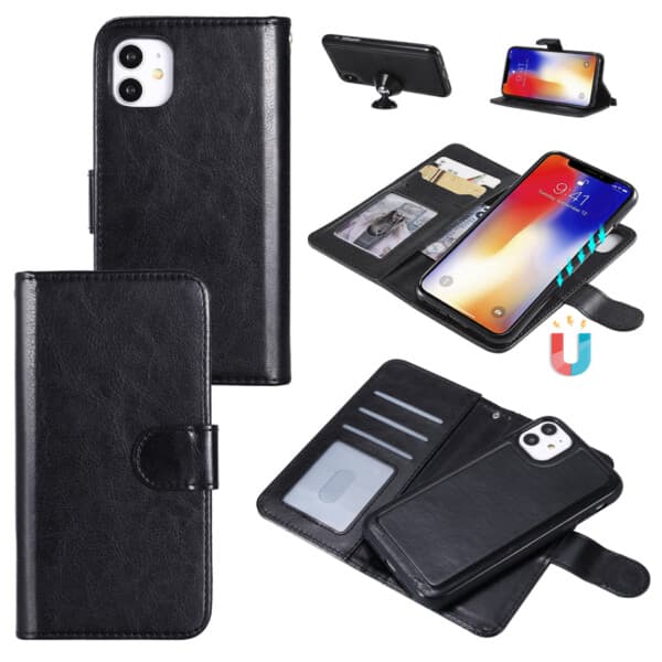 iPhone 13 Pro Max 2-i-1 Magnetisk Pung Etui Sort