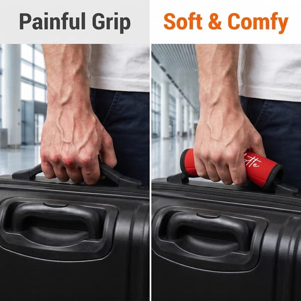 Personalized Name Luggage Handle Wrap, Durable Single Letter Handle Cover, Easy to Install Suitcase Grip