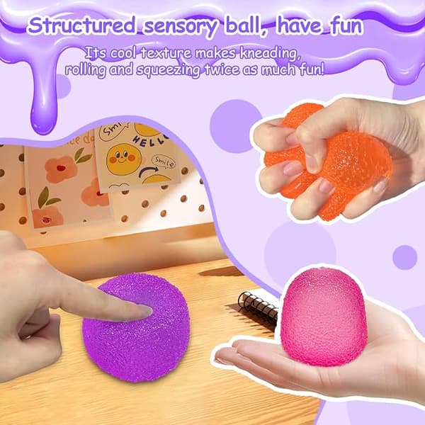Squishy Fidget Legetøj stresslegetøj til børn og voksne, super solid klemmebold, sensorisk lindring af stress, fødselsdag (farveæske) Orange Orange
