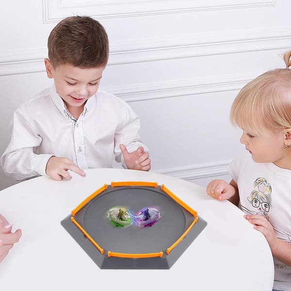 Burst Gyro Disk – ABS, Stadium för snurror, Battle Game Set | Perfekt för flexibla Bey-dueller, Hexagon Grå Hexagon Gray