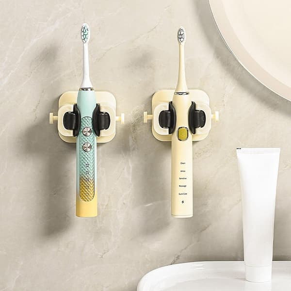 Suction Cup Mop Holder with Hooks Wall Mounted Broom Clip No Drilling Traceless Bathroom Cleaning