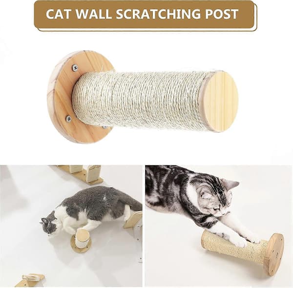 Wall-mounted sisal cat ramp, cat scratching post, vertical climbing path for cat claws and higher climbing