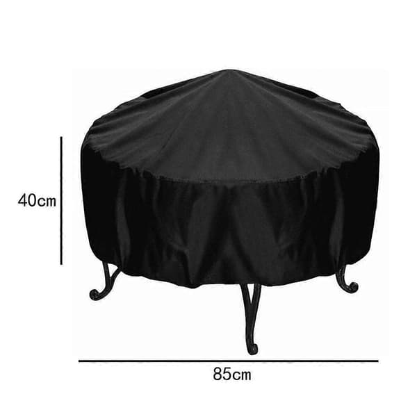 Waterproof Cover for Round Fire Pit, 210D Oxford Fabric, Black 85*40cm