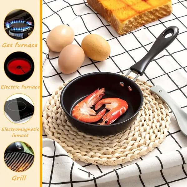 Mini stekepanne, perfekt for steking av egg, pannekaker osv.; egnet for hjemmebruk og utendørs camping.