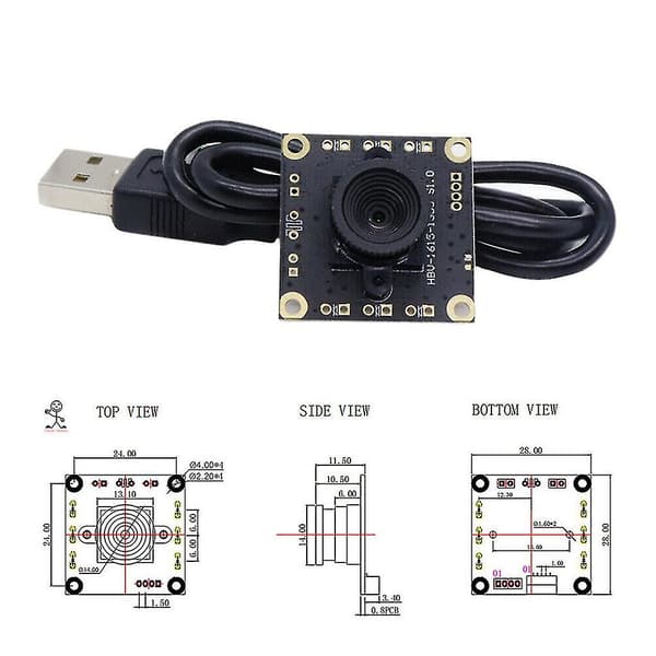 Hm1355 50 Degree Wide Angle USB Camera Module Home Office Mini Industrial Equipment