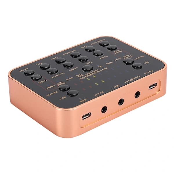 10 PCS ABS Gold Universal Sound Card for Mobile Phone Computer Live Broadcast